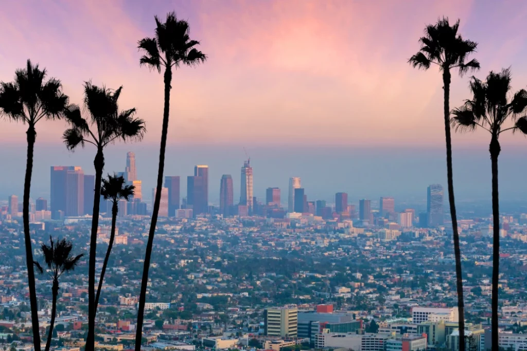 Find Aetna Therapist in Los Angeles - Skyline of Downtown Los Angeles at Sunset